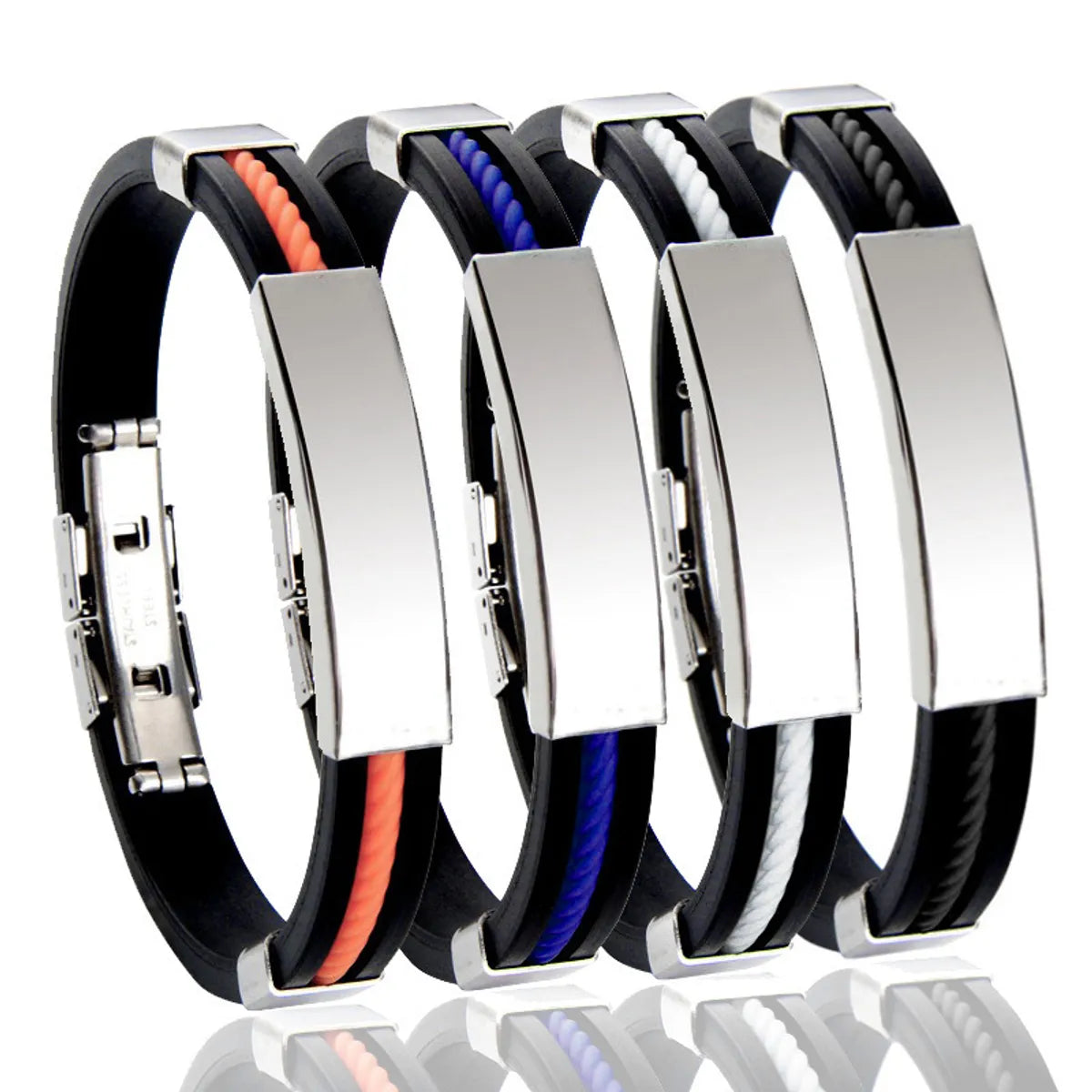 Fashion Solid Color Titanium Steel Polishing Bangle 1 Piece