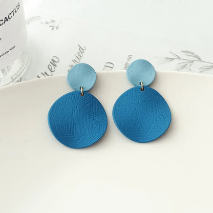 Fashion Solid Color Titanium Stoving Varnish Drop Earrings