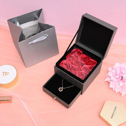 Romantic Solid Color Wood Valentine'S Day Jewelry Boxes