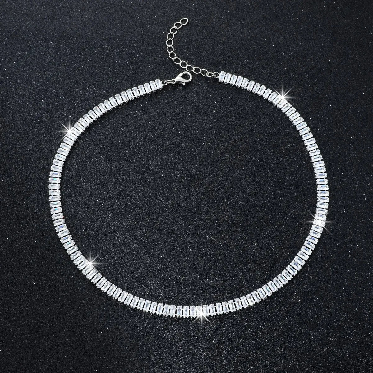 Fashion Sparkling Crystal Zircon Geometric Alloy Necklace