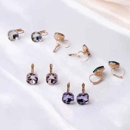 Fashion Square Alloy Inlay Rhinestones Women's Earrings 1 Pair