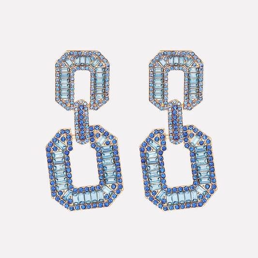 Fashion Square Alloy Rhinestones Women's Drop Earrings 1 Pair