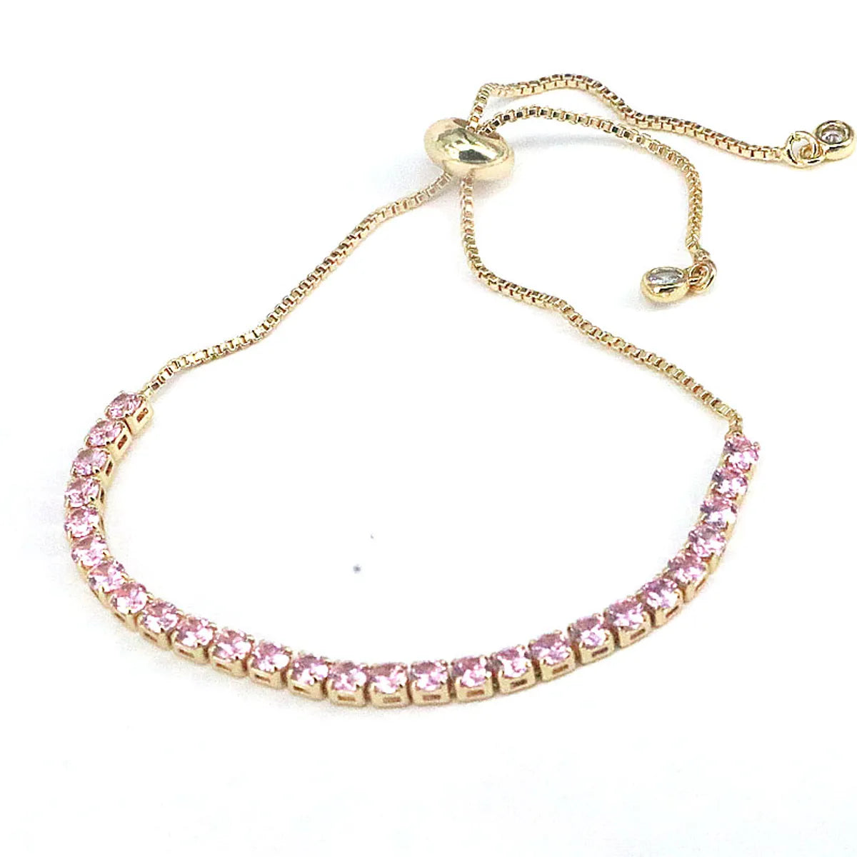 Fashion Square Copper Gold Plated Zircon Bracelets In Bulk