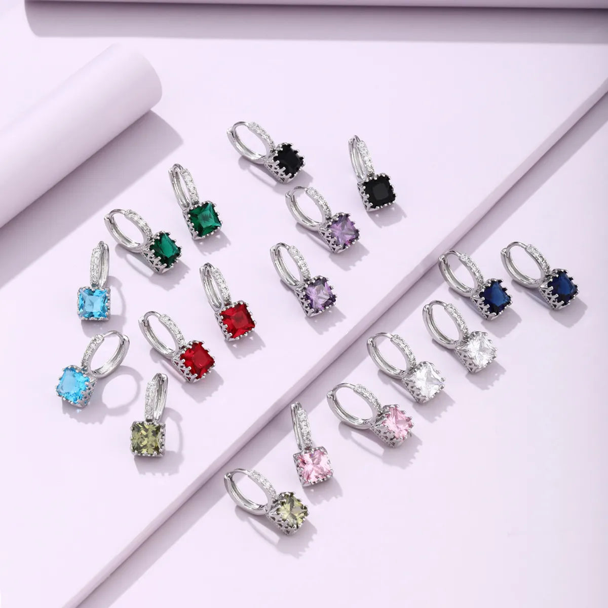 Fashion Square Copper Inlaid Zircon Ear Buckle Wholesale Gooddiy