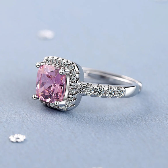 Fashion Square Copper Inlay Zircon Rings