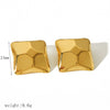 Fashion Square Design Stainless Steel Earrings With Geometric Pattern And Electroplating Treatment