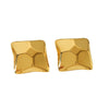 Fashion Square Design Stainless Steel Earrings With Geometric Pattern And Electroplating Treatment