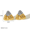 Fashion Square Design Stainless Steel Earrings With Geometric Pattern And Electroplating Treatment