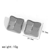 Fashion Square Design Stainless Steel Earrings With Geometric Pattern And Electroplating Treatment