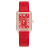 Fashion Square Diamondencrusted Women's Watch With Alloy Case Imitation Leather Strap And Metal Buckle