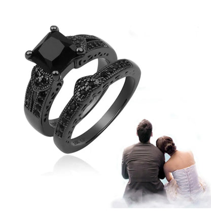 Fashion Square Heart Shape Stainless Steel Alloy Inlaid Zircon Rings