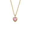 Wholesale Jewelry Fashion Square Heart Shape 304 Stainless Steel 18K Gold Plated Inlaid Zircon Necklace