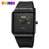 Fashion Square Men's Watch Zinc Alloy Case Tpu Strap Mineral Reinforced Glass Mirror Quartz Waterproof