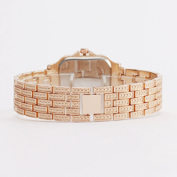 Fashion Square Roman Pattern Metal Women's Quartz Watch