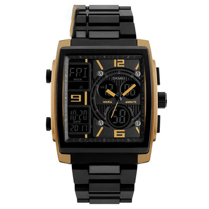 Fashion Square Single Folding Buckle Electronic Men'S Watches