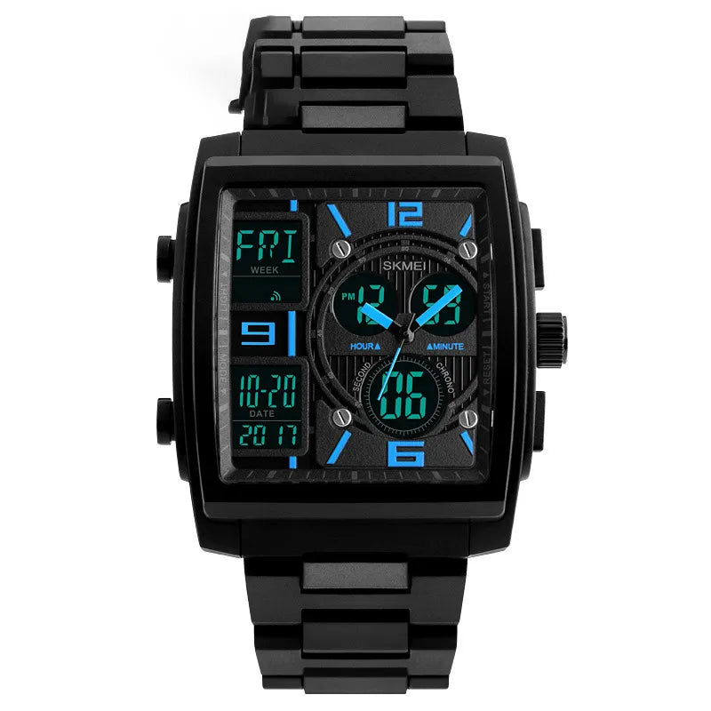 Fashion Square Single Folding Buckle Electronic Men'S Watches