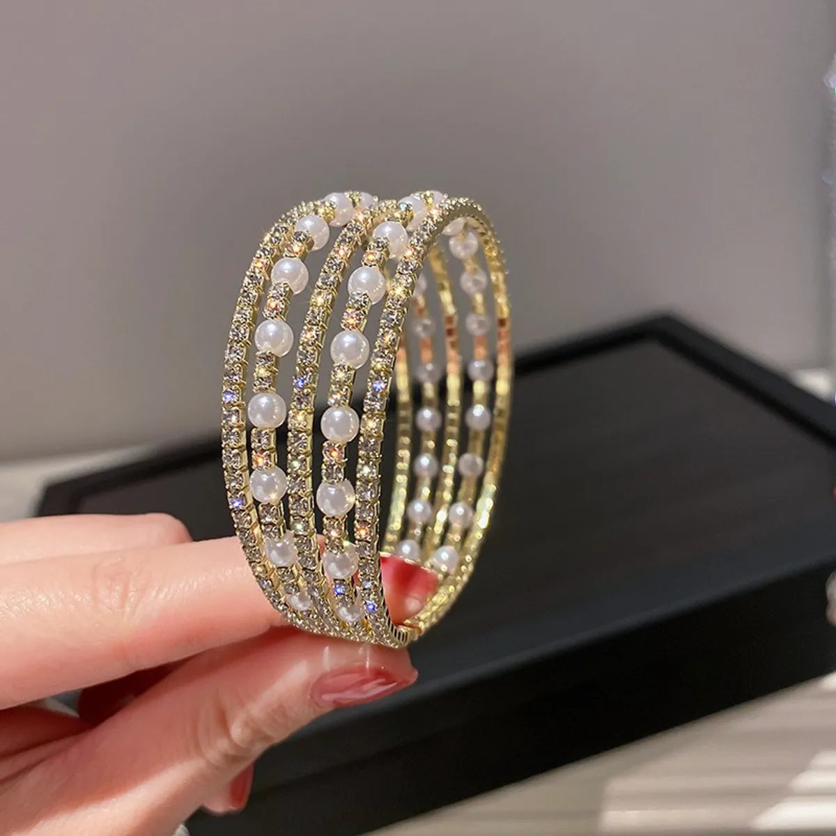 Fashion Square Snake Copper Zircon Bangle In Bulk