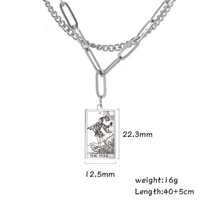 Fashion Square Stainless Steel Plating Layered Necklaces 1 Piece