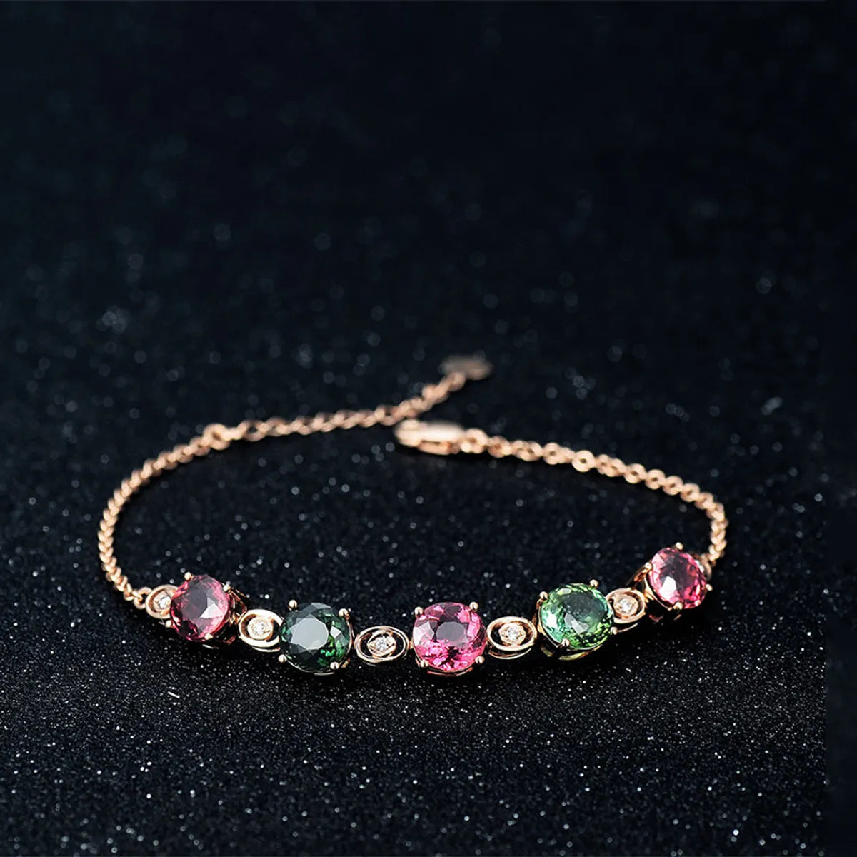 Fashion Square Copper Inlay Artificial Gemstones Bracelets