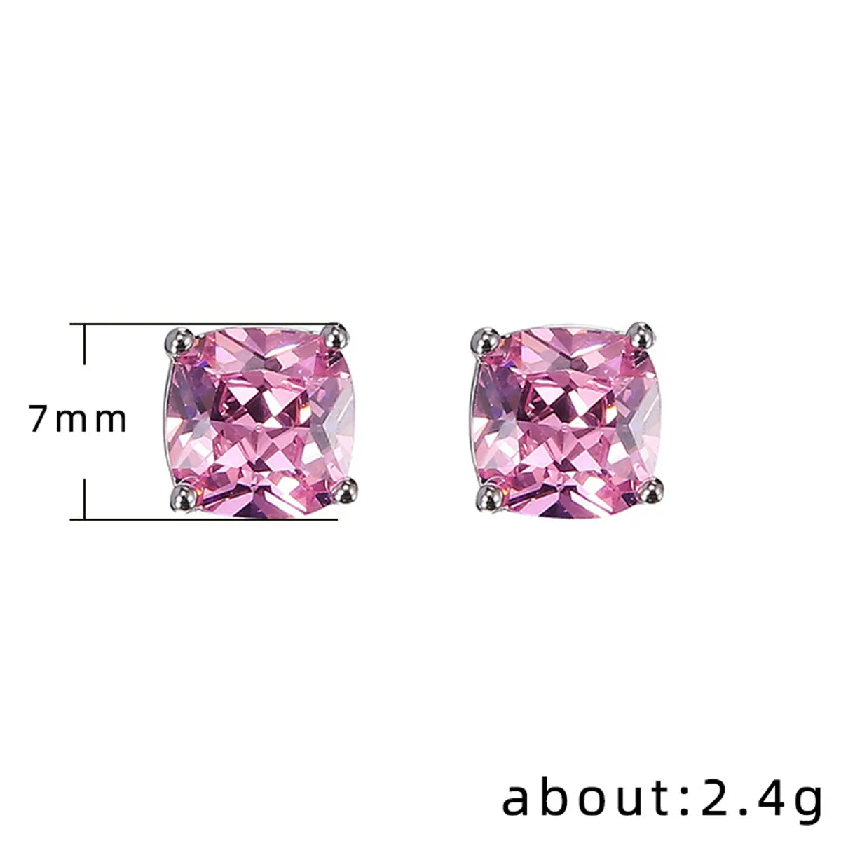 Fashion Square Zircon Geometric Copper Earrings Wholesale