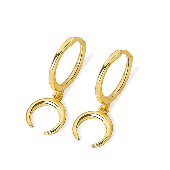 Fashion Stacked Crescent Moon Earrings In 925 Sterling Silver Simple Mixed Design For Women