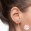 Fashion Stacked Women's Sterling Silver Earrings Three Piece Set With Stars And Devil's Eye Geometric Patterns Electroplated
