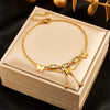 Fashion Stacking Style Stainless Steel Ladies Anklet With Love White Shell Tree Of Life Butterfly And Heart Shape Pendant
