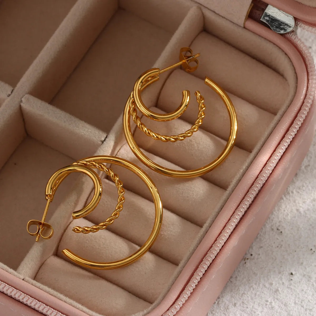 Fashion Geometric Plating Stainless Steel No Inlaid Gold Plated Earrings