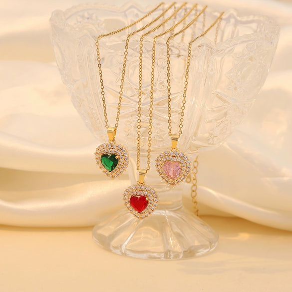 Fashion Stainless Steel And Copper Heart Pendant Jewelry