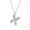 Fashion Stainless Steel And Titanium Steel Chubby Bubble Letter Necklace With Polishing Treatment And Cross Chain