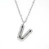 Fashion Stainless Steel And Titanium Steel Chubby Bubble Letter Necklace With Polishing Treatment And Cross Chain