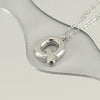 Fashion Stainless Steel And Titanium Steel Chubby Bubble Letter Necklace With Polishing Treatment And Cross Chain