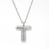 Fashion Stainless Steel And Titanium Steel Chubby Bubble Letter Necklace With Polishing Treatment And Cross Chain