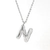 Fashion Stainless Steel And Titanium Steel Chubby Bubble Letter Necklace With Polishing Treatment And Cross Chain