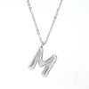 Fashion Stainless Steel And Titanium Steel Chubby Bubble Letter Necklace With Polishing Treatment And Cross Chain