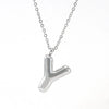 Fashion Stainless Steel And Titanium Steel Chubby Bubble Letter Necklace With Polishing Treatment And Cross Chain