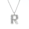 Fashion Stainless Steel And Titanium Steel Chubby Bubble Letter Necklace With Polishing Treatment And Cross Chain
