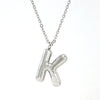 Fashion Stainless Steel And Titanium Steel Chubby Bubble Letter Necklace With Polishing Treatment And Cross Chain