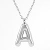 Fashion Stainless Steel And Titanium Steel Chubby Bubble Letter Necklace With Polishing Treatment And Cross Chain
