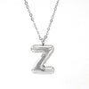 Fashion Stainless Steel And Titanium Steel Chubby Bubble Letter Necklace With Polishing Treatment And Cross Chain