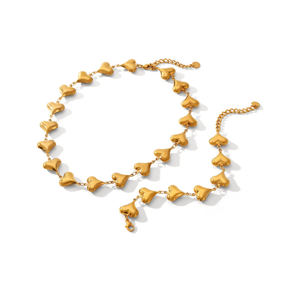 Fashion Stainless Steel And Titanium Steel Jewelry Necklace Hand Jewelry With Heart Water Drop Bell Pattern Electroplating Vacuum Plating Handmade Chain For Women