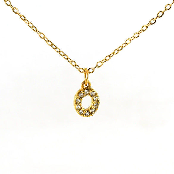 Fashion Stainless Steel And Titanium Steel Necklace With Diamond And Letter Pattern For Unisex