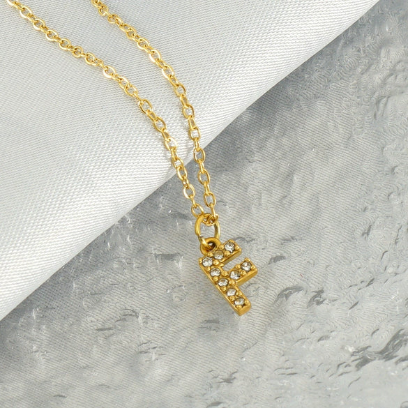 Fashion Stainless Steel And Titanium Steel Necklace With Diamond And Letter Pattern For Unisex