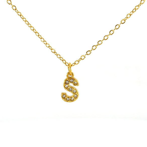 Fashion Stainless Steel And Titanium Steel Necklace With Diamond And Letter Pattern For Unisex