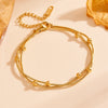 Fashion Stainless Steel And Titanium Steel Round Bead Necklace And Bracelet With Love Water Drops Bell Pattern