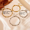 Fashion Stainless Steel And Titanium Steel Round Bead Necklace And Bracelet With Love Water Drops Bell Pattern