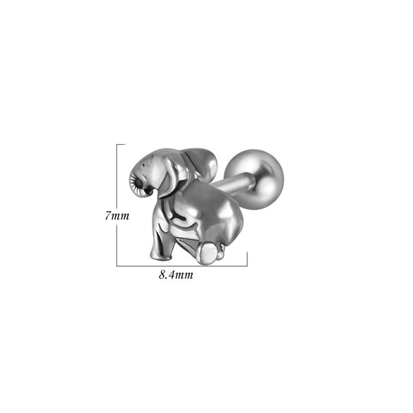 Fashion Stainless Steel Animal Zodiac Shaped Piercing Earrings With Polish Finish