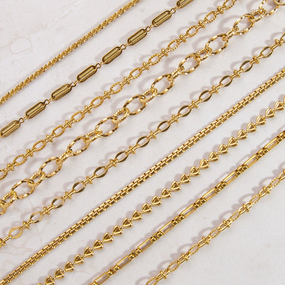 Fashion Stainless Steel Bracelet With Embossed Flower Cuban Chain And Geometric Pattern Electroplated For Men And Women