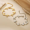 Fashion Stainless Steel Butterfly Bracelet With 18K Gold Plated Electroplating For Female