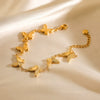 Fashion Stainless Steel Butterfly Bracelet With 18K Gold Plated Electroplating For Female